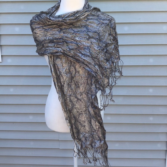 Snake print purple/gray silver scarf - Picture 1 of 5